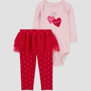 2-piece set: bodysuit with coordinating leggings and tutu
